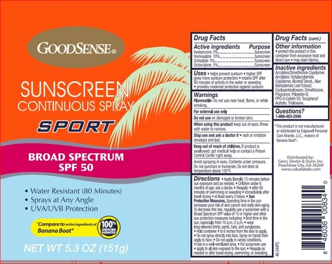 Sunscreen Sport SPF 50GoodSense 포장