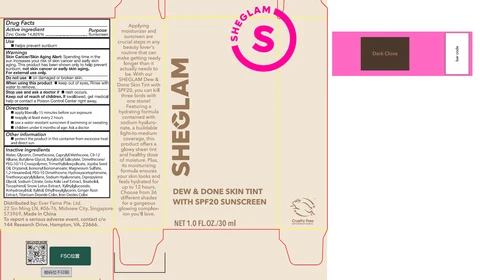 Sheglam Dew and Done Skin Tint with SPF 20 Dark Clove 포장