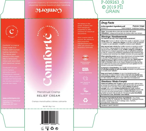 Comforte Menstrual Cramp Relief Cream 포장