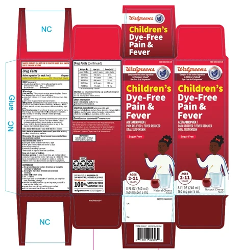 Walgreen Childrens Pain plus Fever 포장