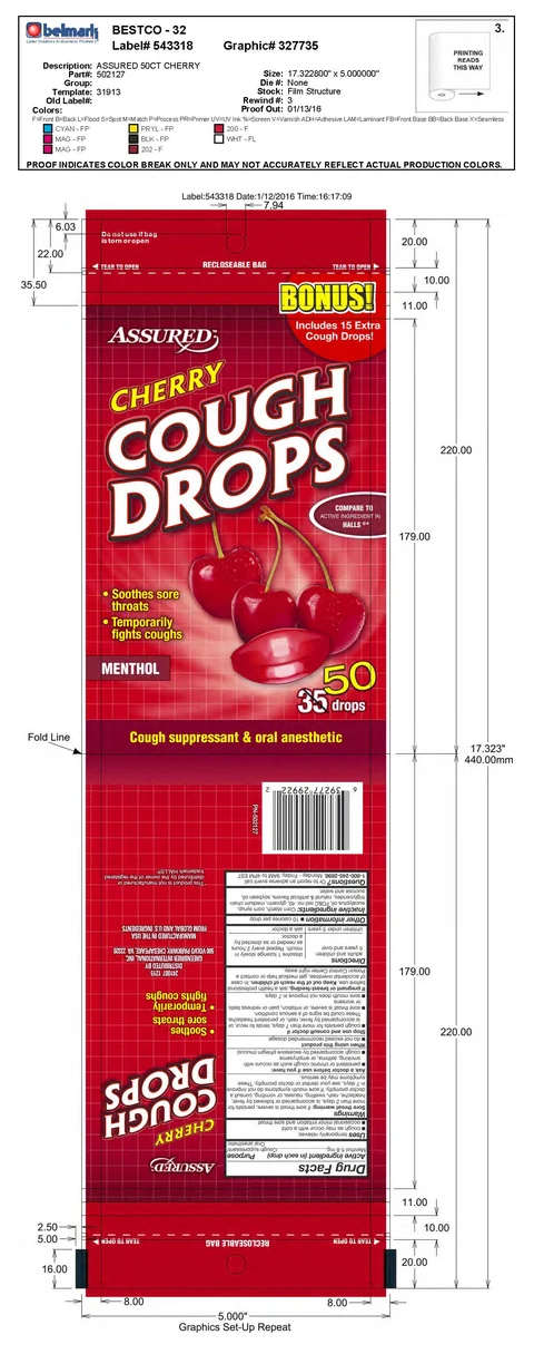 cherry cough drops packaging