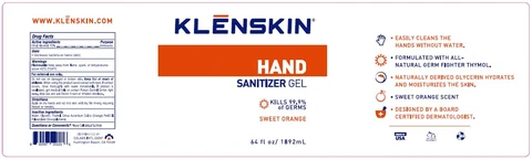 KLENSKIN HAND SANITIZER packaging