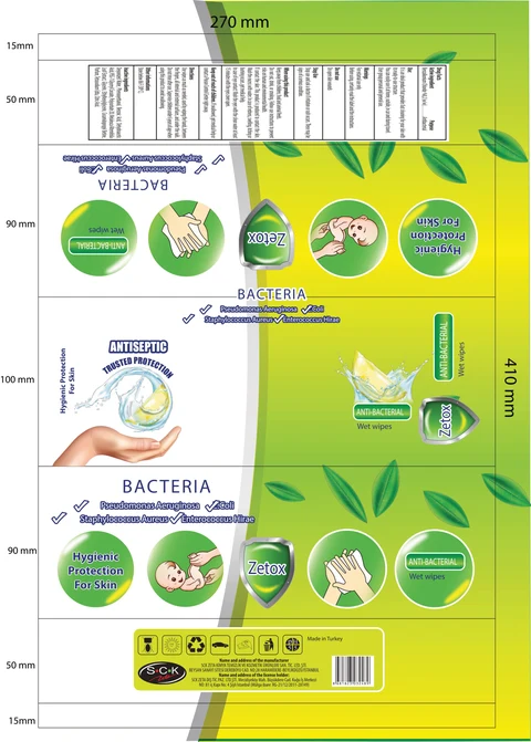 Zetox Antibacterial Wet Wipes 포장