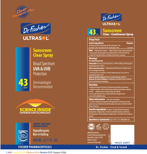 UltrasolSunscreenClear CONTINUOUS SPRAY SPF43 포장
