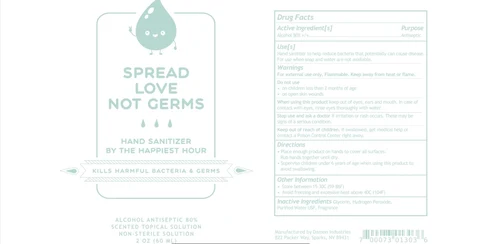 Spread Love Not Germs / True Rewards Hand Sanitizer packaging