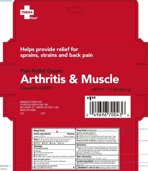 Thera Plus Pain Relief Arthritis and Muscle packaging
