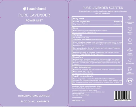 Touchland Power Mist Hand Sanitizer Pure Lavender 포장
