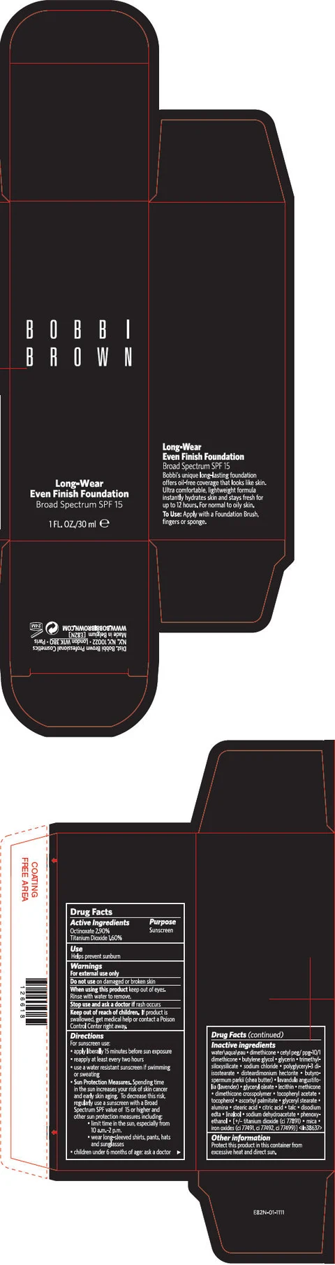 LONG-WEAR EVEN FINISH FOUNDATION BROAD SPECTRUM SPF 15 packaging