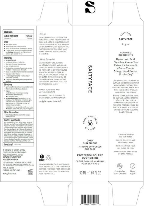 SaltyFace Daily Sun Shield Mineral Sunscreen For Face SPF 30 포장