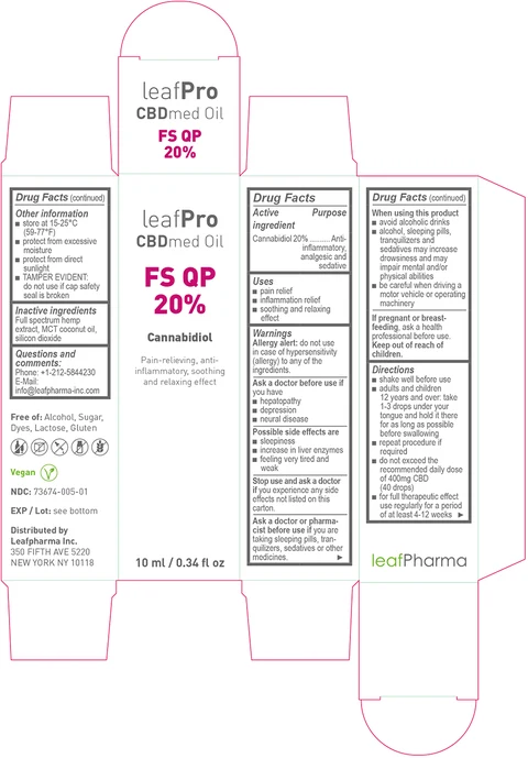 leafPro CBDmed Oil FS QP 20% 포장