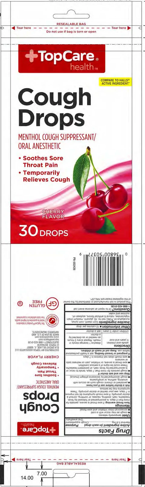 cherry cough drops packaging