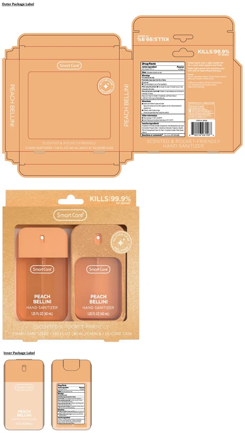 Smart Care PEACH BELLINI 2 HAND SANITIZERS 1.35 FL OZ 포장