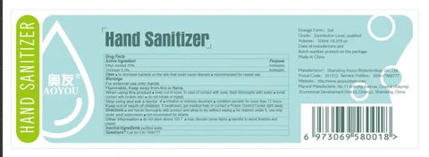 Hand Sanitizer packaging