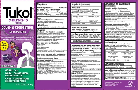 Tukol Children Cough and Congestion 포장