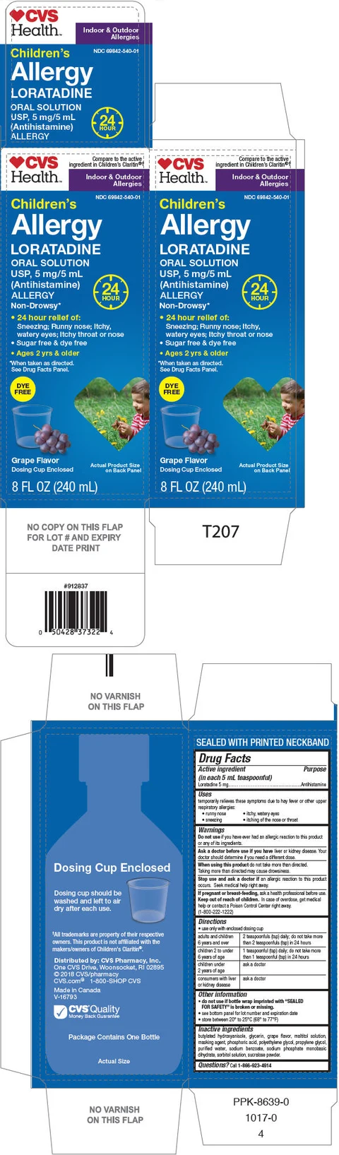 Childrens LoratadineSugar Free packaging