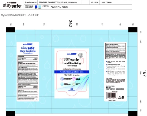 BioMiracle staysafe Hand Sanitizing Towelettes 포장