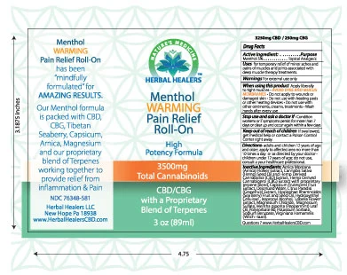 Herbal Healers Menthol Warming Roll On 포장