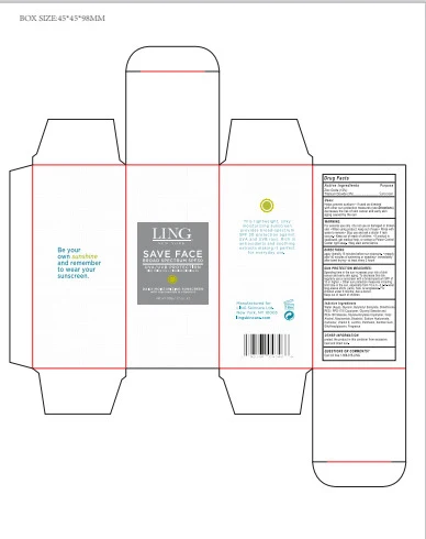 LING NEW YORK Save Face Broad Spectrum SPF 30 packaging