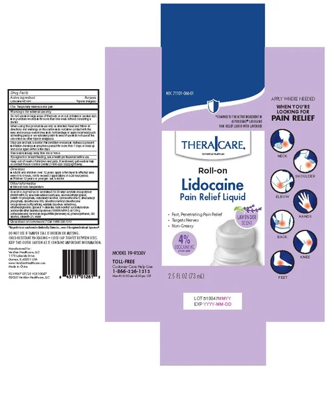 TheraCare Roll-on Lidocaine Pain Relief Liquid - Lavender packaging