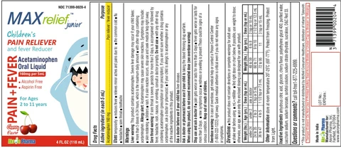 MAX relief junior packaging