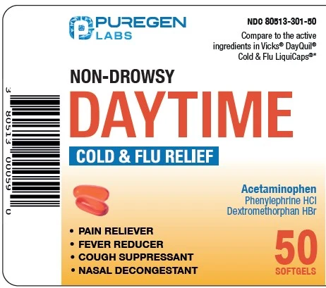 DAYTIME COLD AND FLU RELIEF SOFTGELS NON-DROWSY 포장