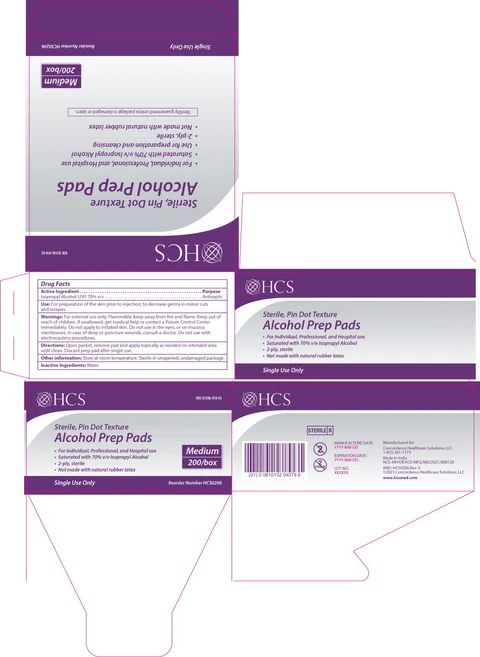 HCS Alcohol Prep Pad Medium / HCS Alcohol Prep Pad Large 포장