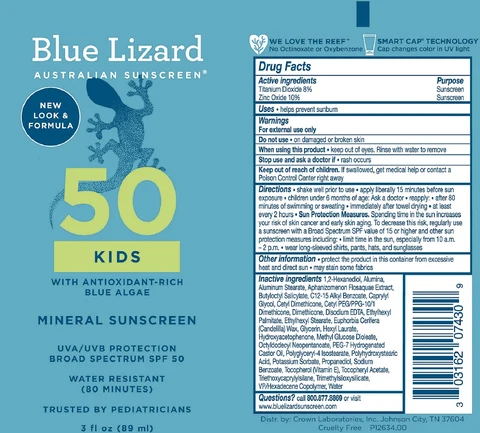 Blue Lizard Kids SPF 50 Sunscreen 포장