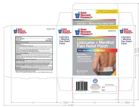 Lidocaine Menthol Pain Relief packaging