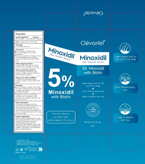 Clevariel Minoxidil Hair Growth Serum 포장