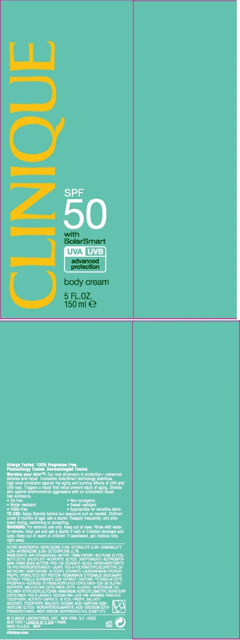 CLINIQUE SPF 50 with SOLAR SMART ADVANCED PROTECTION packaging