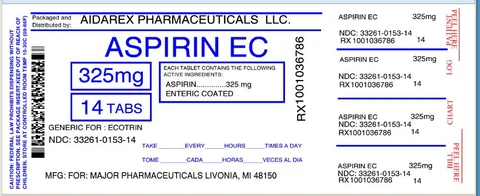 Regular Strength Aspirin EC 포장