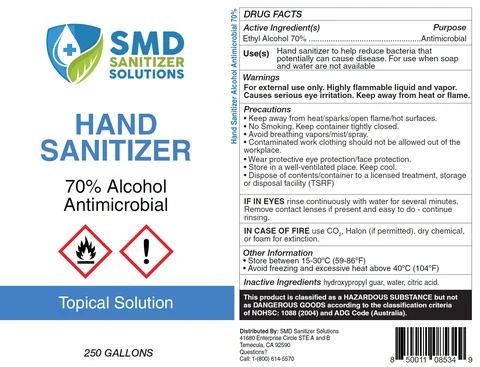 SMD SANITIZER SOLUTIONS HAND SANITIZER 포장