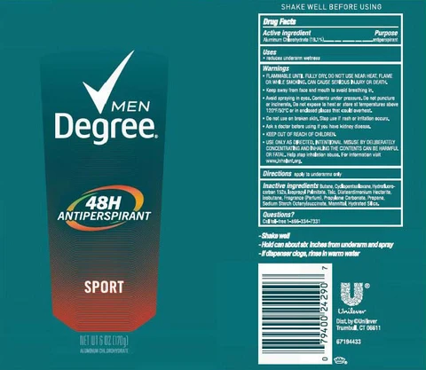 DegreeMen Sport 48H Antiperspirant 포장