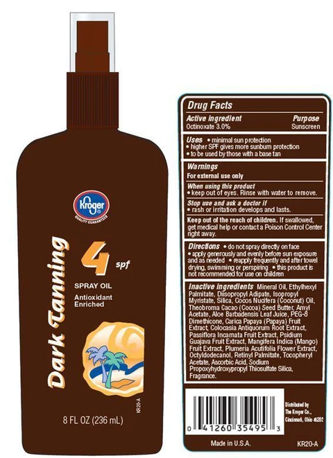 Kroger Dark Tanning OilSPF 4 포장