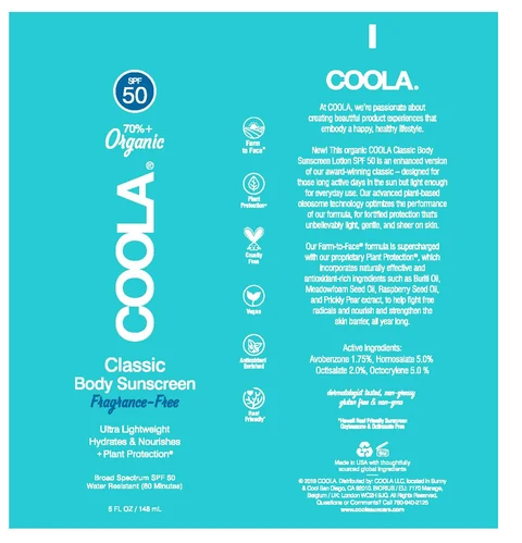 COOLA Classic Body Sunscreen Fragrance-FreeSPF 50 packaging