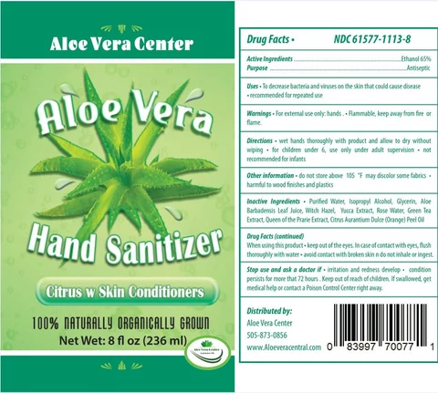 ALOE VERA CENTER HAND SANITIZER 포장