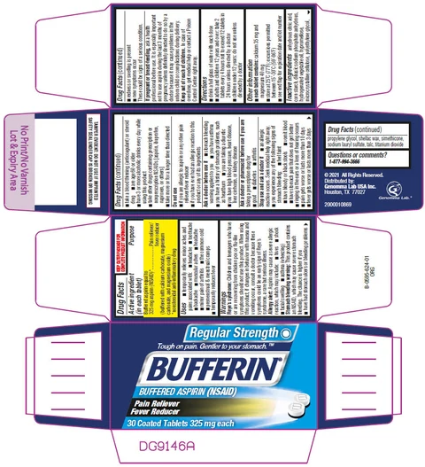 Bufferin Regular Strength Pain Relief packaging