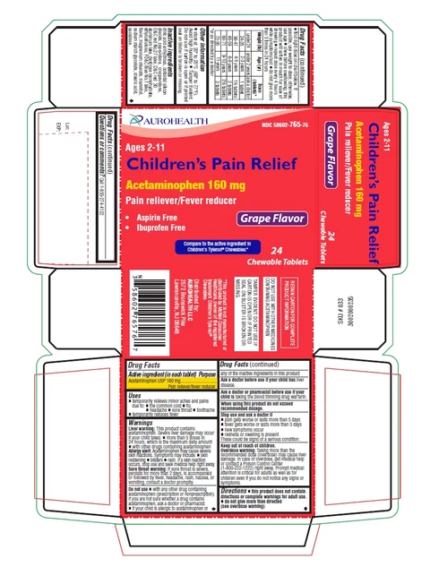 Childrens Pain Relief packaging