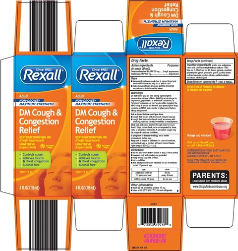 rexall dm cough and congestion relief 포장