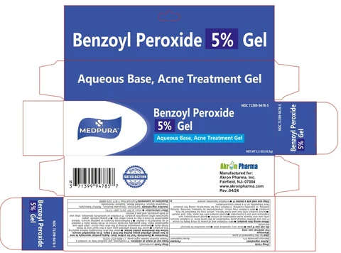 MEDPURA Benzoyl PeroxideAqueous Base, Acne Treatment Gel 포장