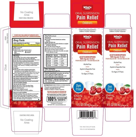 Childrens Pain Relief Dye-Free packaging