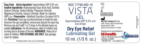 Vistagel Label 77790-002-10
