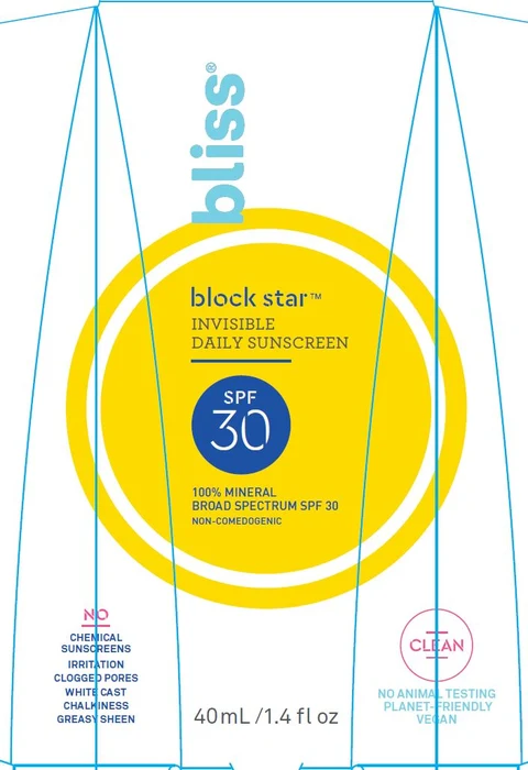 BLISS BLOCK STAR - INVISIBLE DAILY SUNSCREENSPF-30 포장