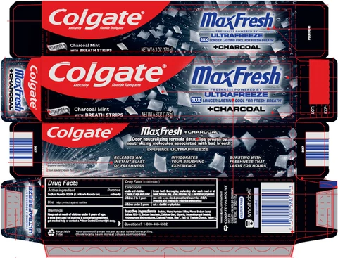 Colgate MaxFresh Charcoal 포장