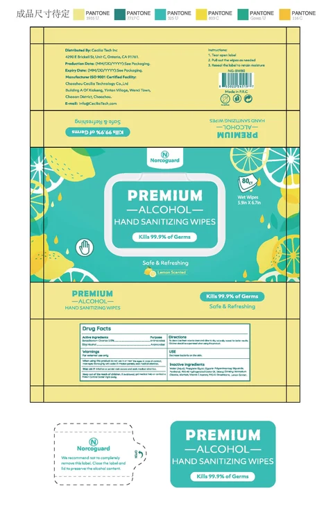 Alcohol Hand Sanitizing Wipes 포장