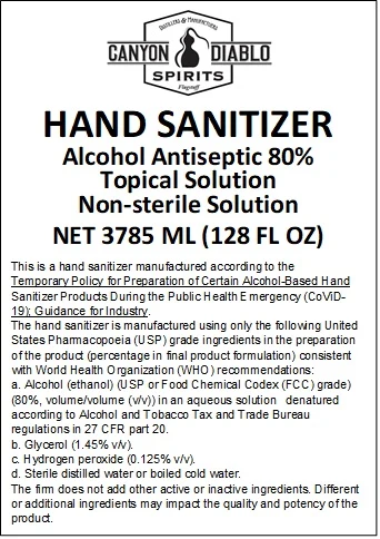 Canyon Diablo Spirits Hand Sanitizer 포장