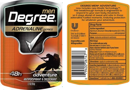 DegreeAdventure Antiperspirant and Deodorant 포장