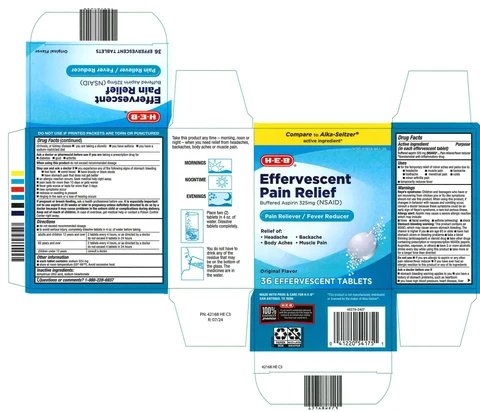 HEB Effervescent Pain Relief 포장