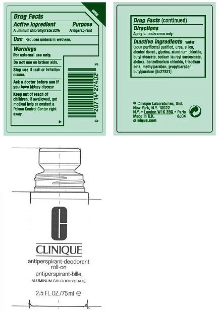 CLINIQUE ANTIPERSPIRANTDEODORANT ROLL-ON packaging