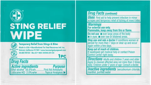 Be Smart Get Prepared Sting Relief Wipe 포장